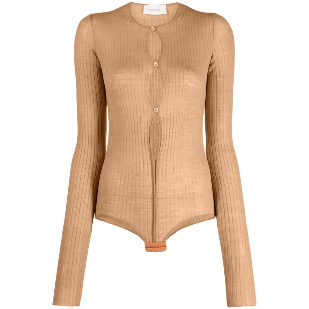 ribbed-knit button-up bodysuit 1