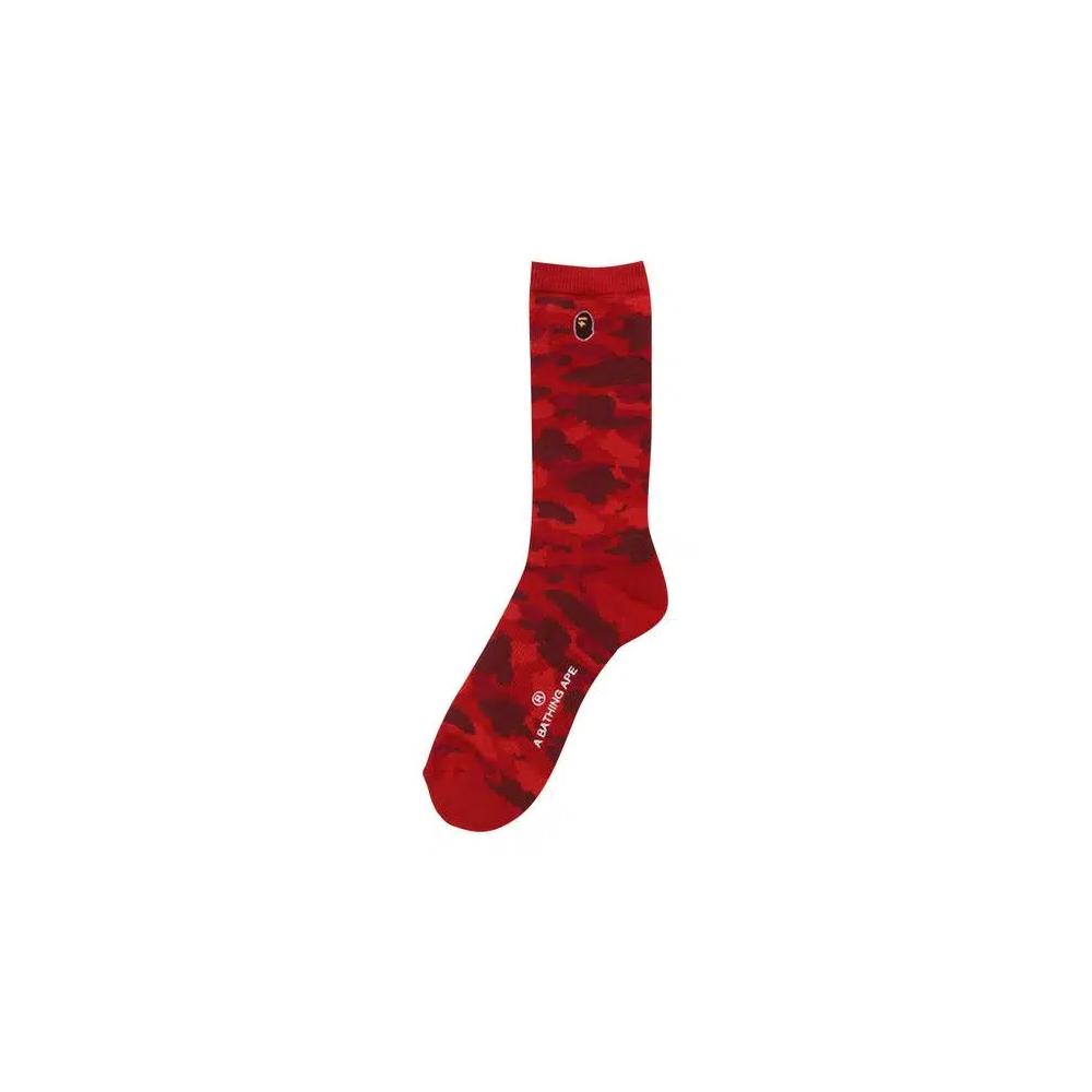 Носки и колготки BAPE Color Camo Ape Head One Point Socks 'Red' 1