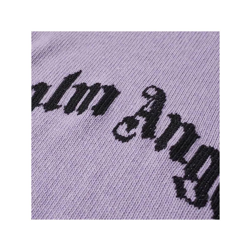 Свитеры Palm Angels Свитер с изогнутым логотипом 'Сирень/Черный' 2