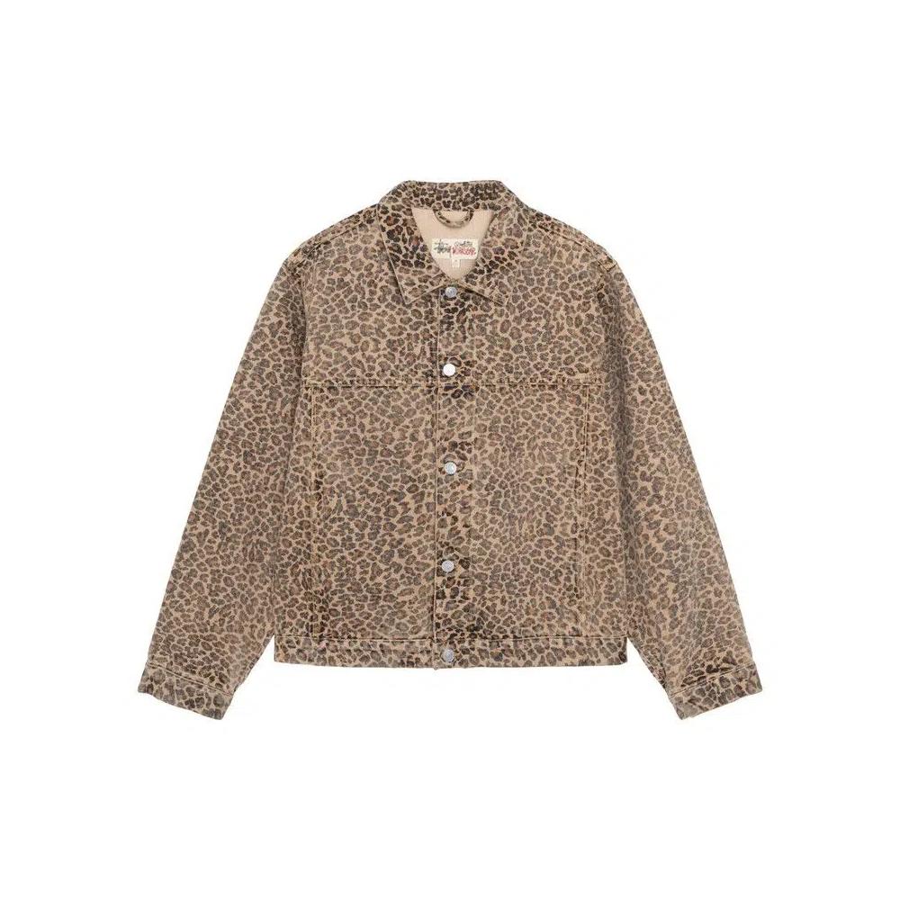 Верхняя одежда Stussy Trucker Jacket Denim 'Leopard' 1