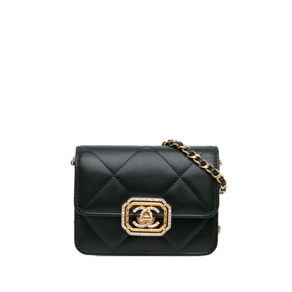 Сумка через плечо Quilted Calfskin Strass Card Holder On Chain (2021-2024 годы) 1