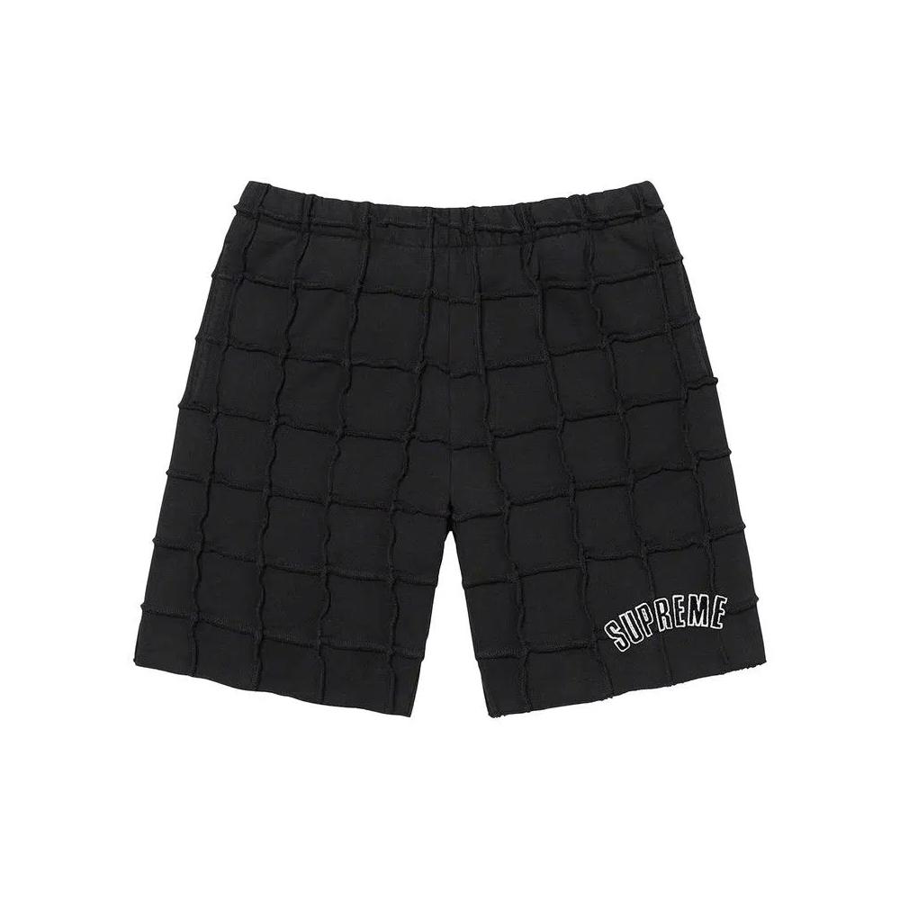 Шорты Supreme Reverse Patchwork Свитшот-шорты 'Black' 1