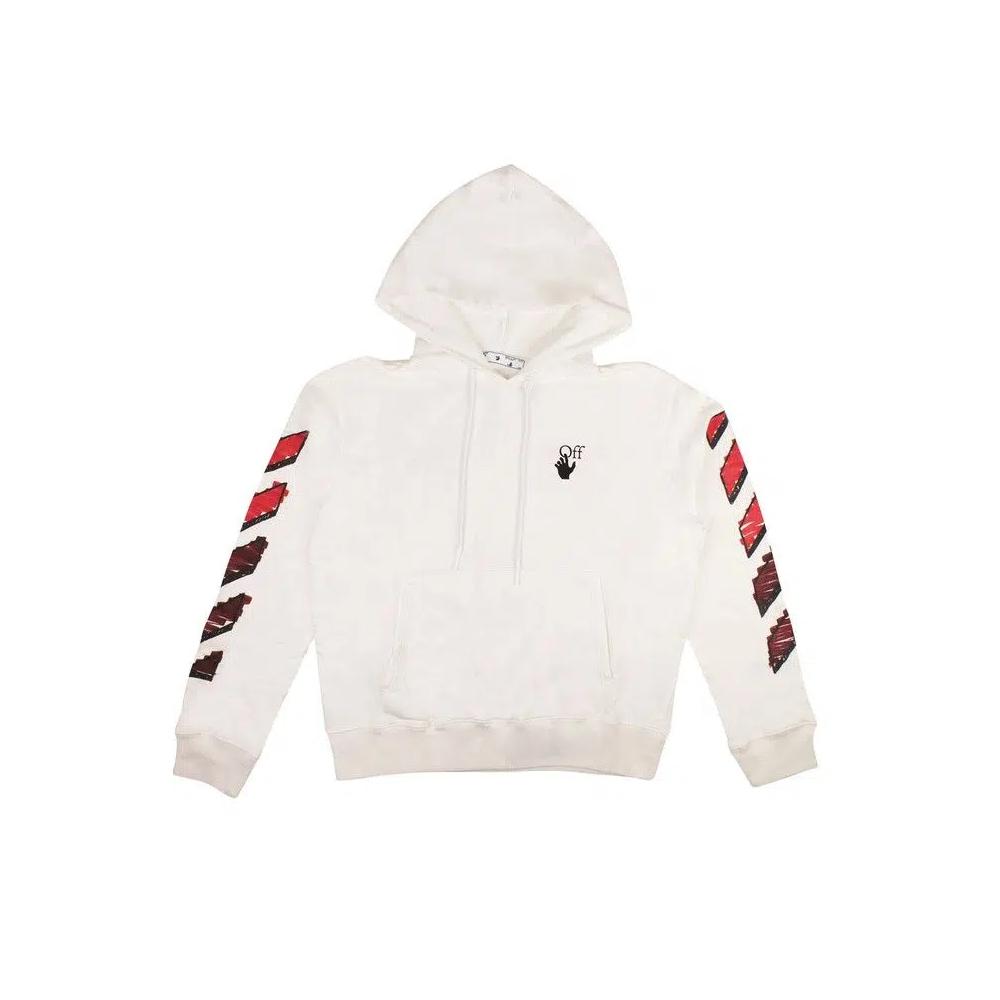Худи Off-White Marker Slim Hoodie 'White/Red' 1