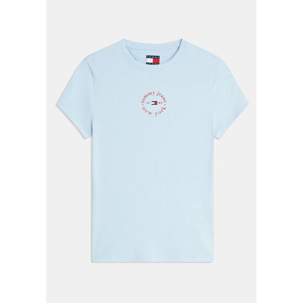 Базовое лого облегающее ребристое трикотажное футболка - Tommy Jeans 5