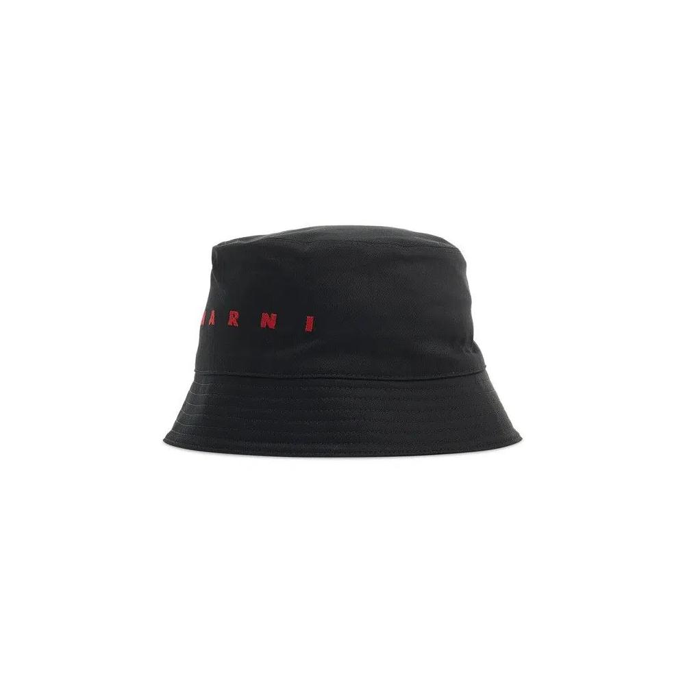 Панамы Marni Logo Bucket Hat II 'Black' 2