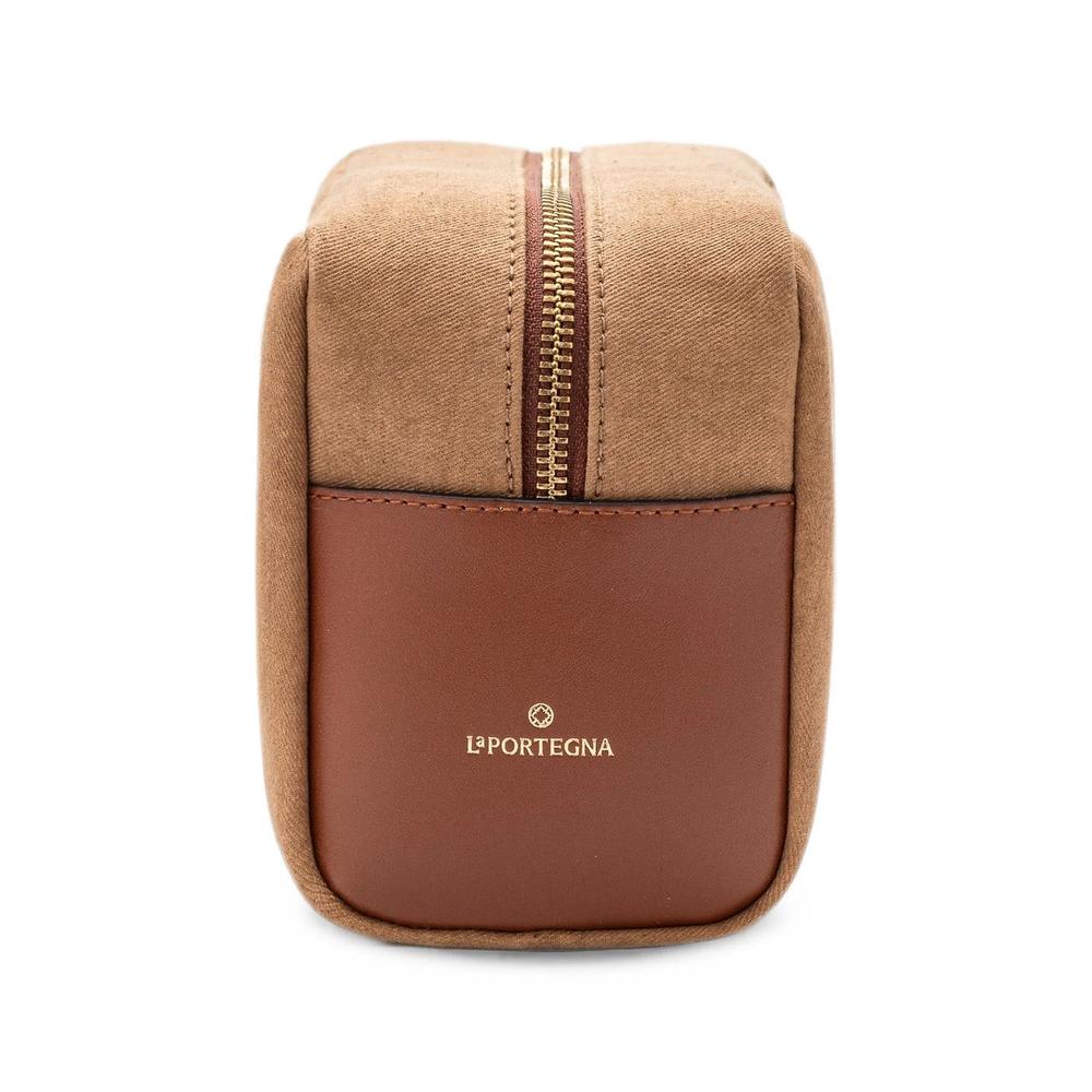 Dopp leather-trim canvas wash bag 1