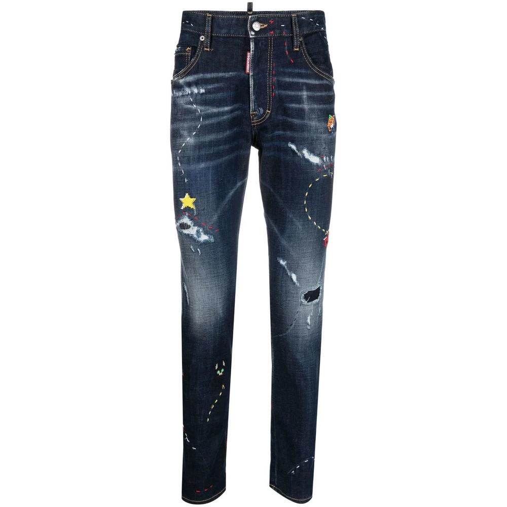 illustrated distressed skinny jeans 1