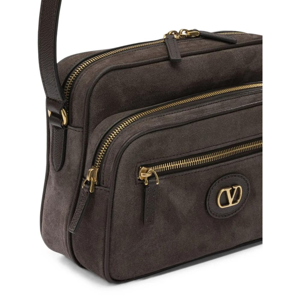 VLogo Signature leather-trimmed crossbody bag 5