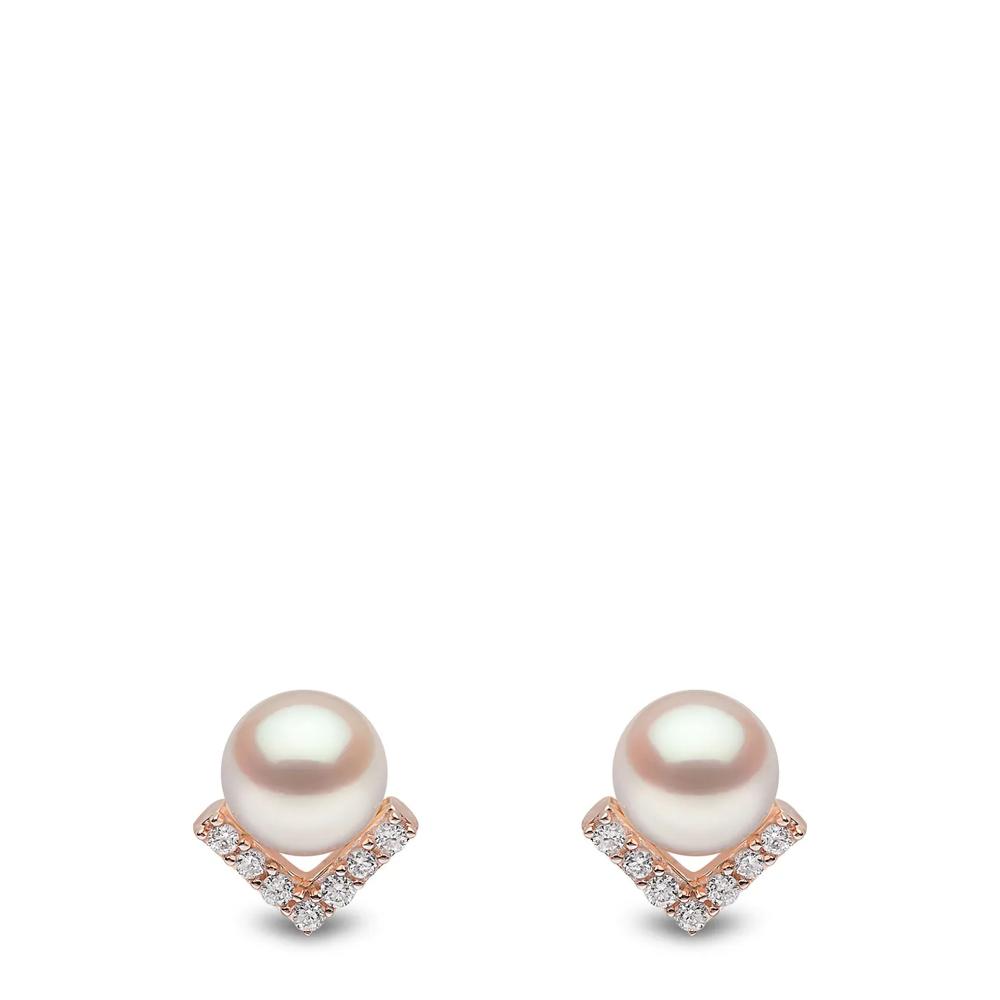 Серьги Trend из розового золота с жемчугом и бриллиантами 1