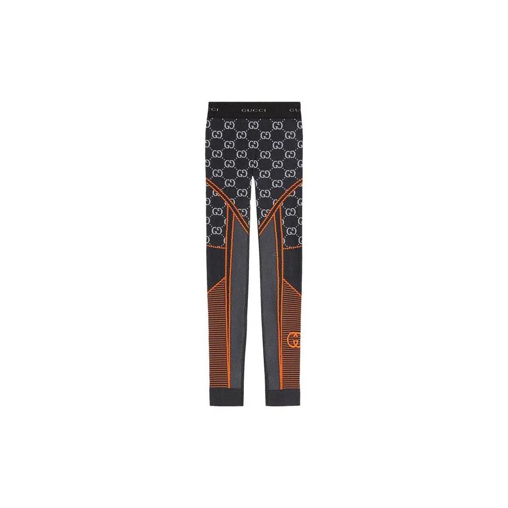 Леггинсы Gucci GG Jersey Jacquard 'Черный/Оранжевый' 1