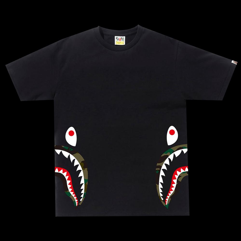 Футболки BAPE 1st Camo Side Shark Tee 'Black/Green' 1