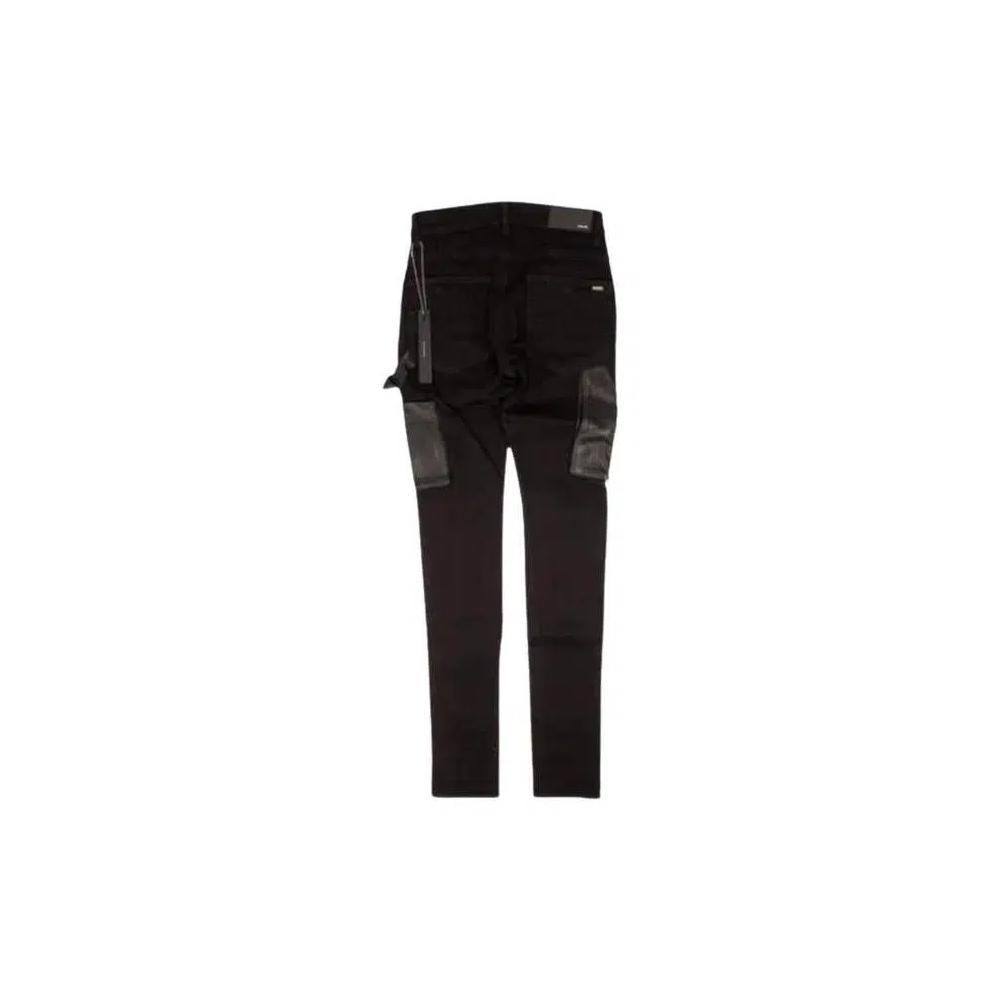 Брюки Amiri Denim Leather Workman Pant «Черный» 2