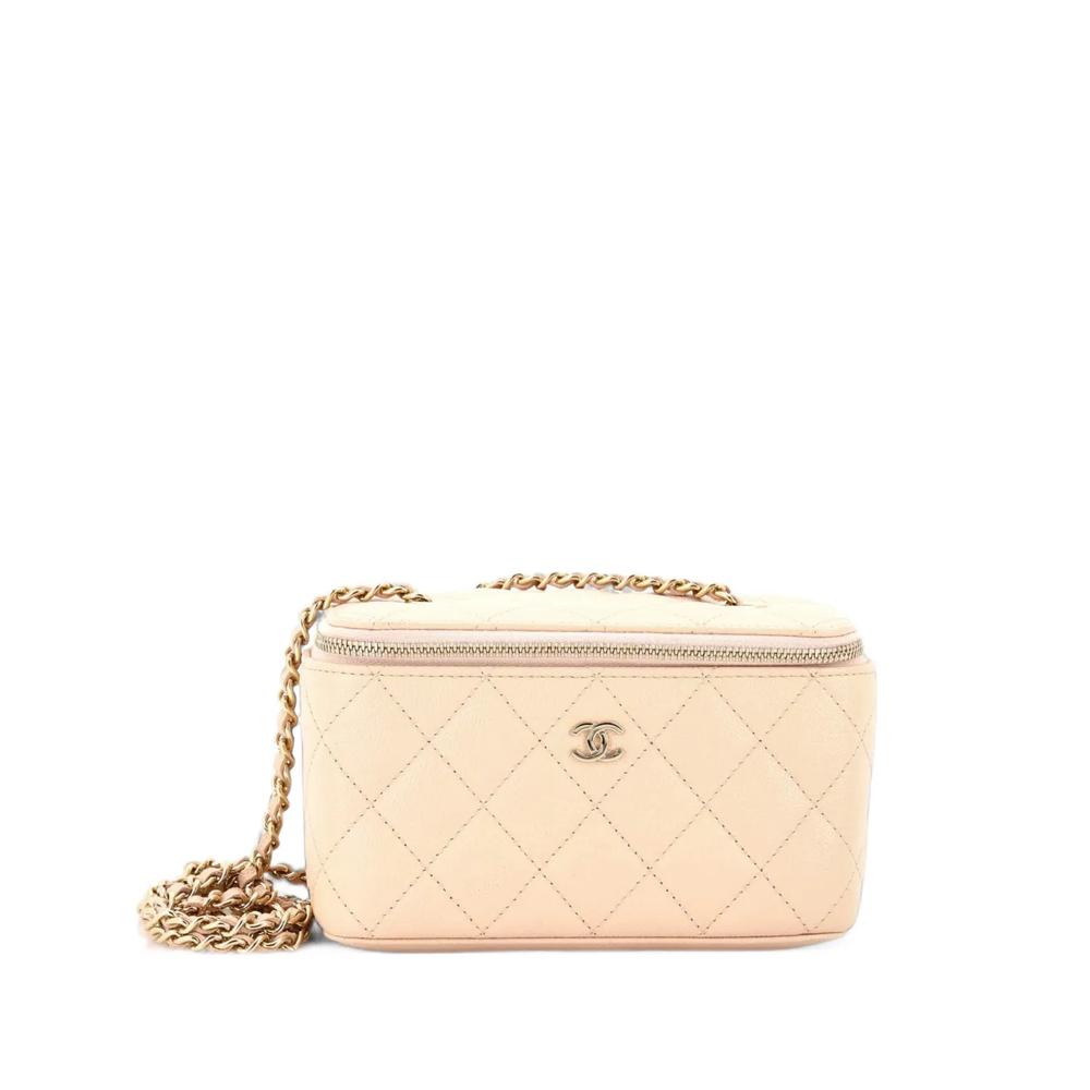 Маленькая сумка через плечо Classic Vanity Case with Chain Quilted Caviar 1