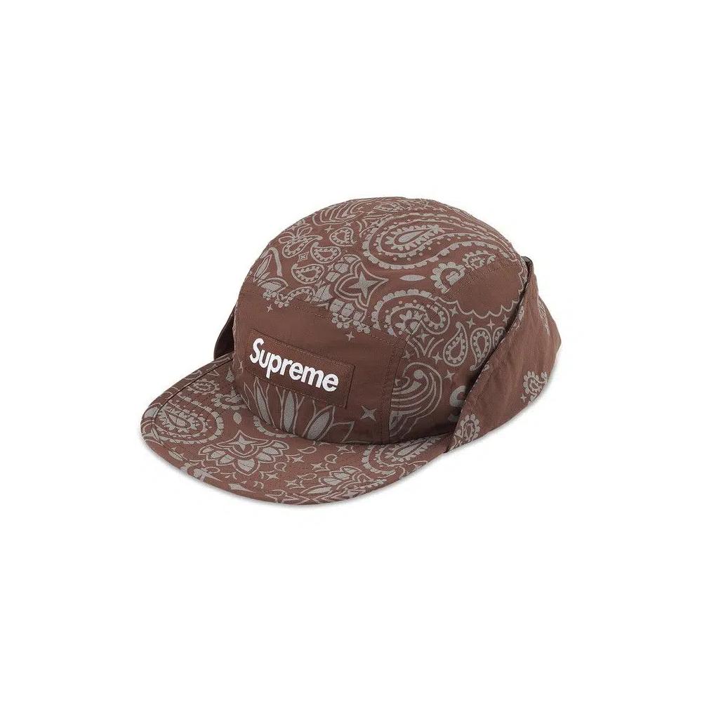 Кепки Supreme Reflective Bandana Sunshield Camp Cap «Коричневый» 1