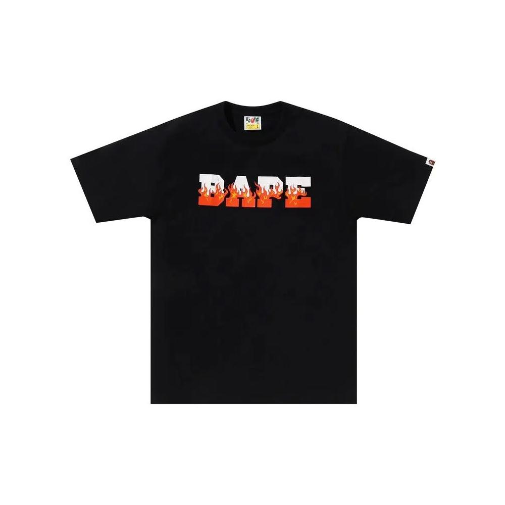 Футболки BAPE Flame Bape Logo Tee 'Black/Red' 1