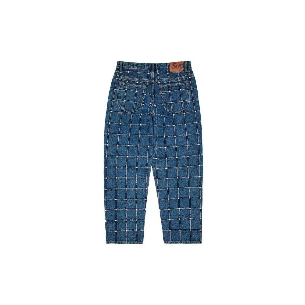 Джинсы Supreme Studded Seam Loose Fit Jean 'Синий' 2