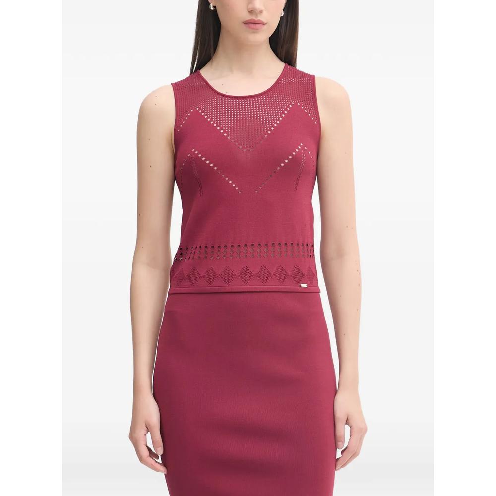 pointelle-knit keyhole-back top 1