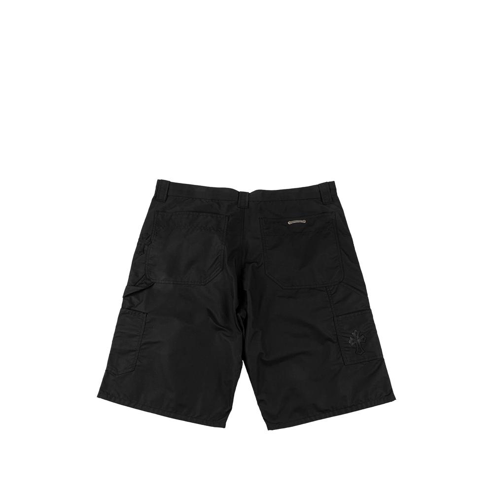leather-panelled carpenter shorts 2