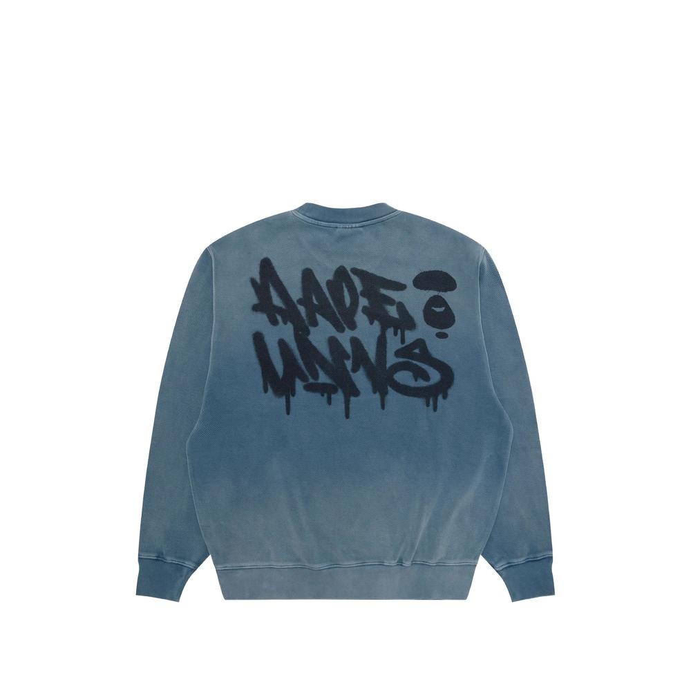 denim-patch graffiti-print sweater 2