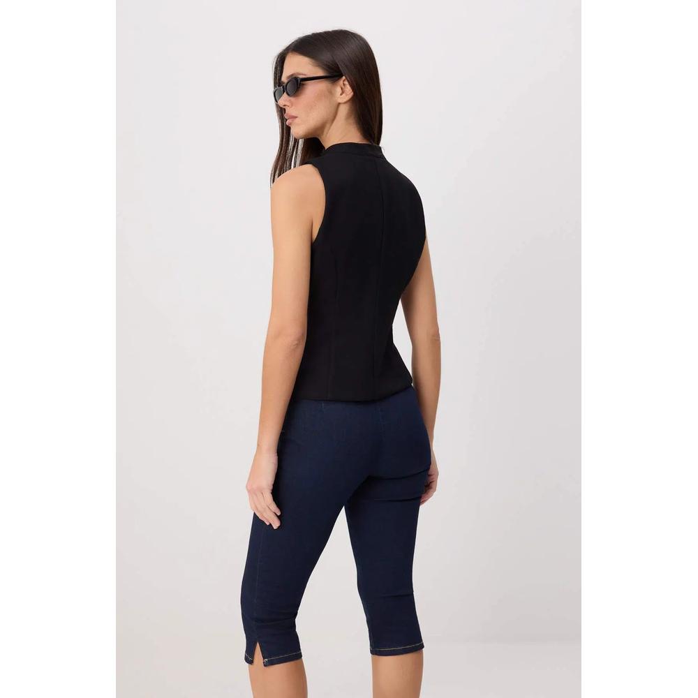 Черный жилет-наполеон на молнии Twoss26Ye00072 4