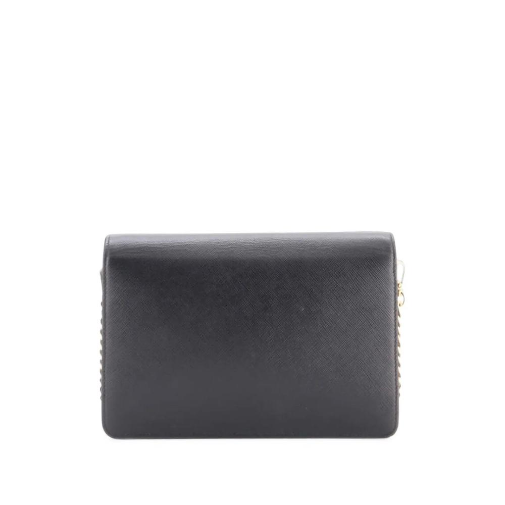 Мини-сумка через плечо Monochrome Wallet on Chain из сафьяновой кожи 2