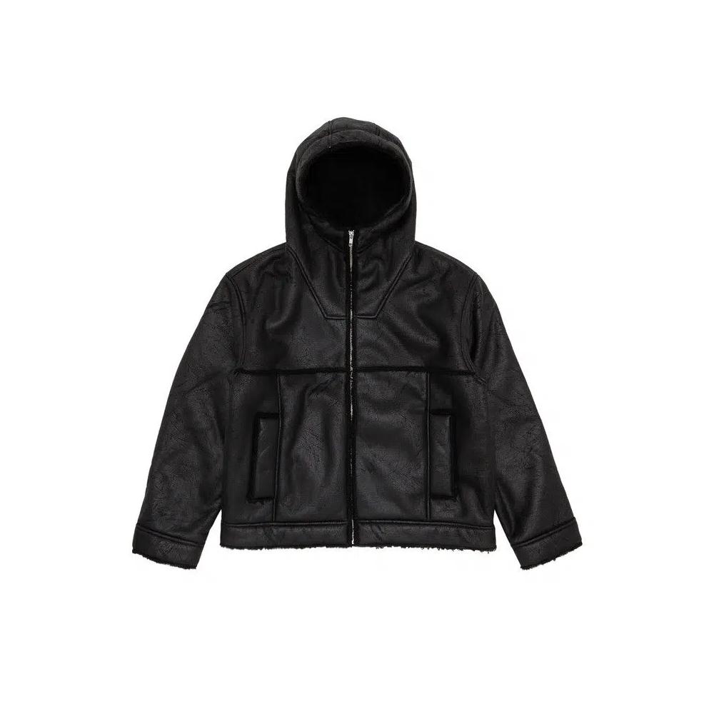 Куртки Supreme Faux Shearling Hooded Jacket 'Black' 1