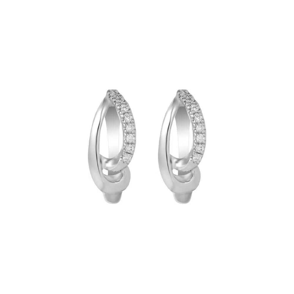 TOMEI Бриллиантовые серьги-петли, белое золото 585/14K 1