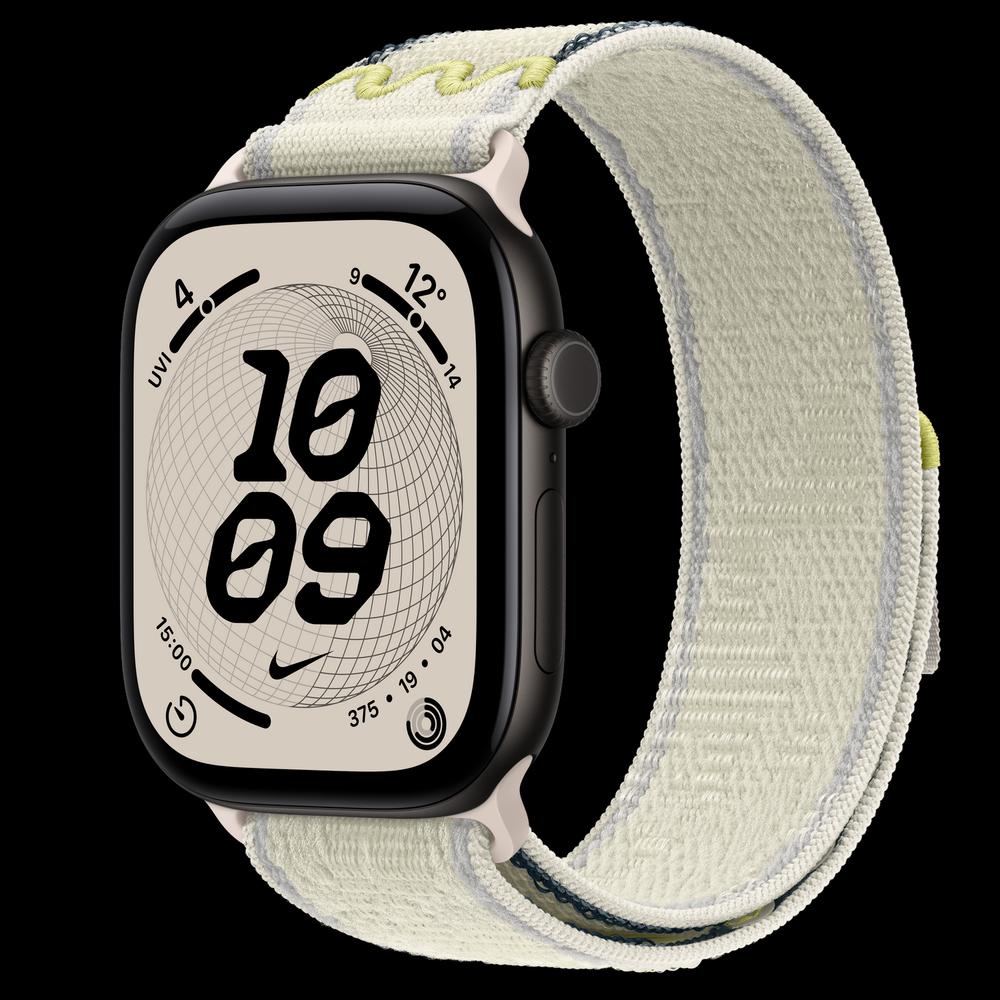 Apple Watch Series 12 46 мм, GPS, алюминий, Black, ремешок Chalk Calm Nike Sport Loop 1