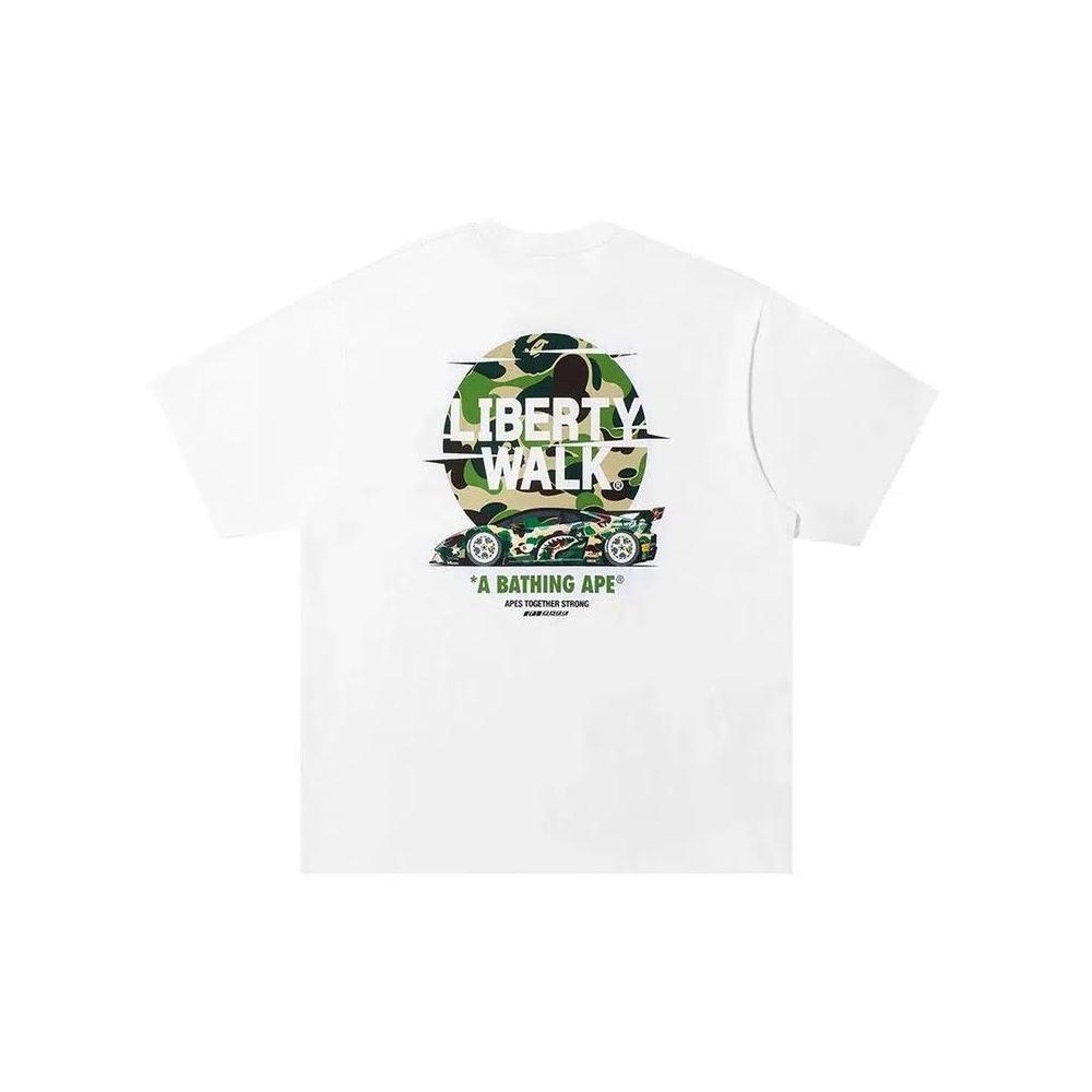 Футболки BAPE x Liberty Walk Abc Camo Logo Relaxed Fit Tee 'White' 2