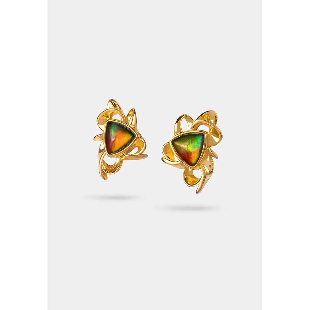 Amour Bloom Ammolite серьги-гвоздики 037 с позолотой 2