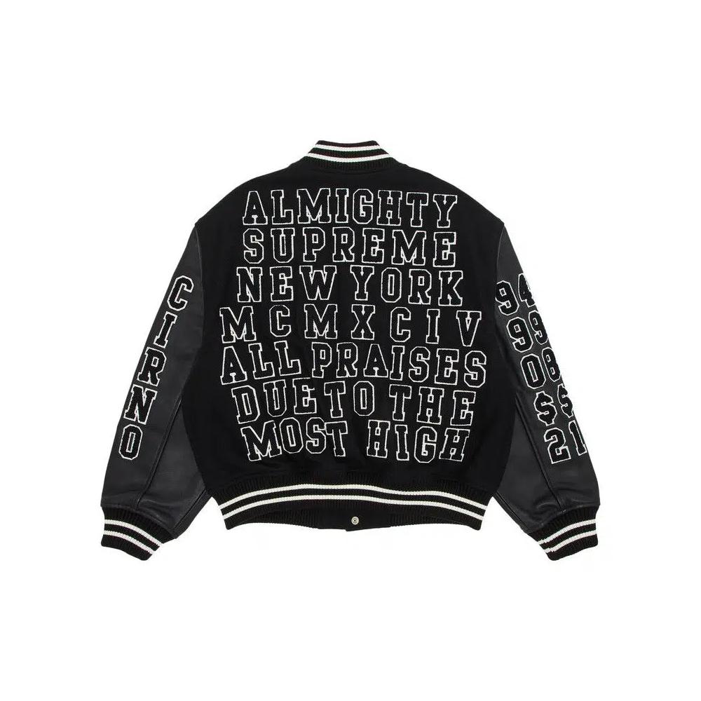 Варсити-куртки Supreme Praises Varsity Jacket 'Black' 2