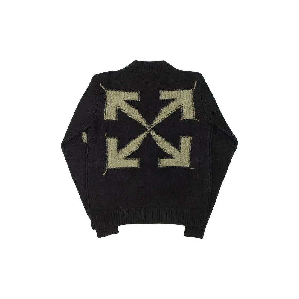 Свитера Off-White Reverse Arrow Diag Knit Crewneck 'Черный/Зеленый' 2