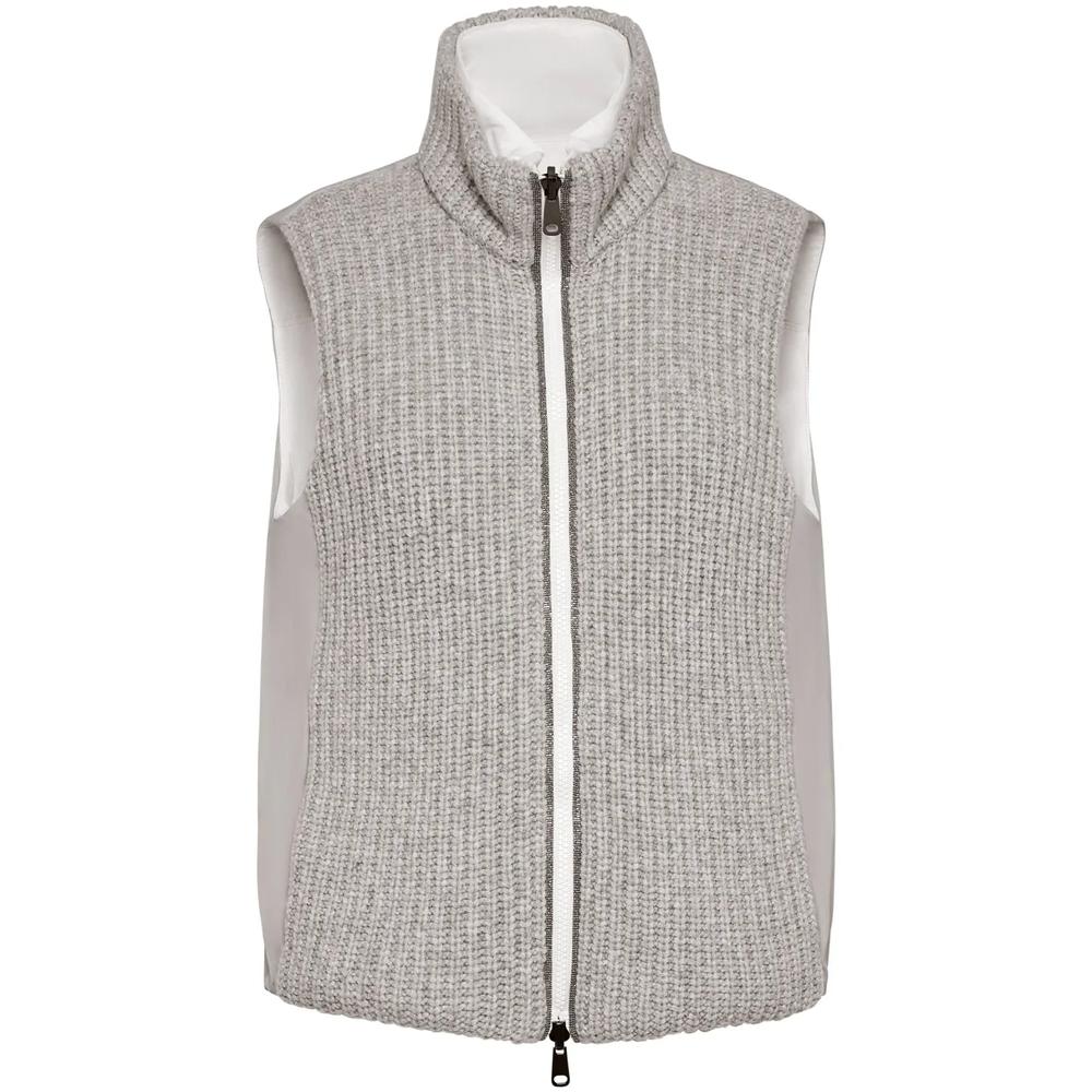 Дутый жилет со вставкой в рубчик 1