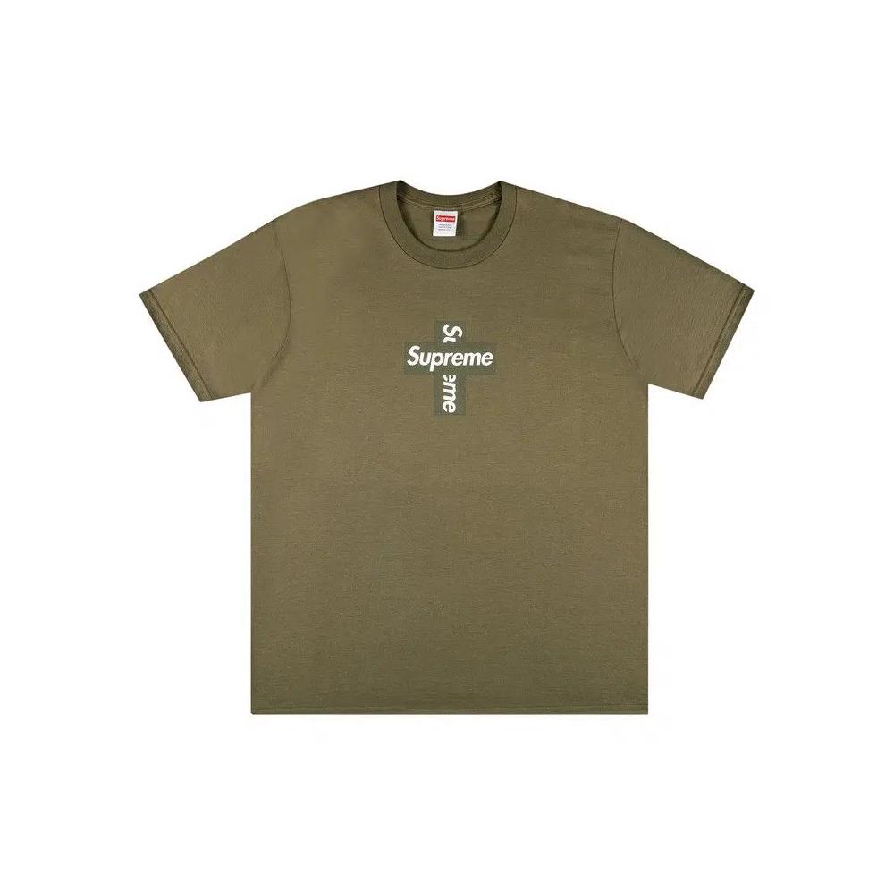 Футболки Supreme Cross Box Logo Tee 'Light Olive' 1