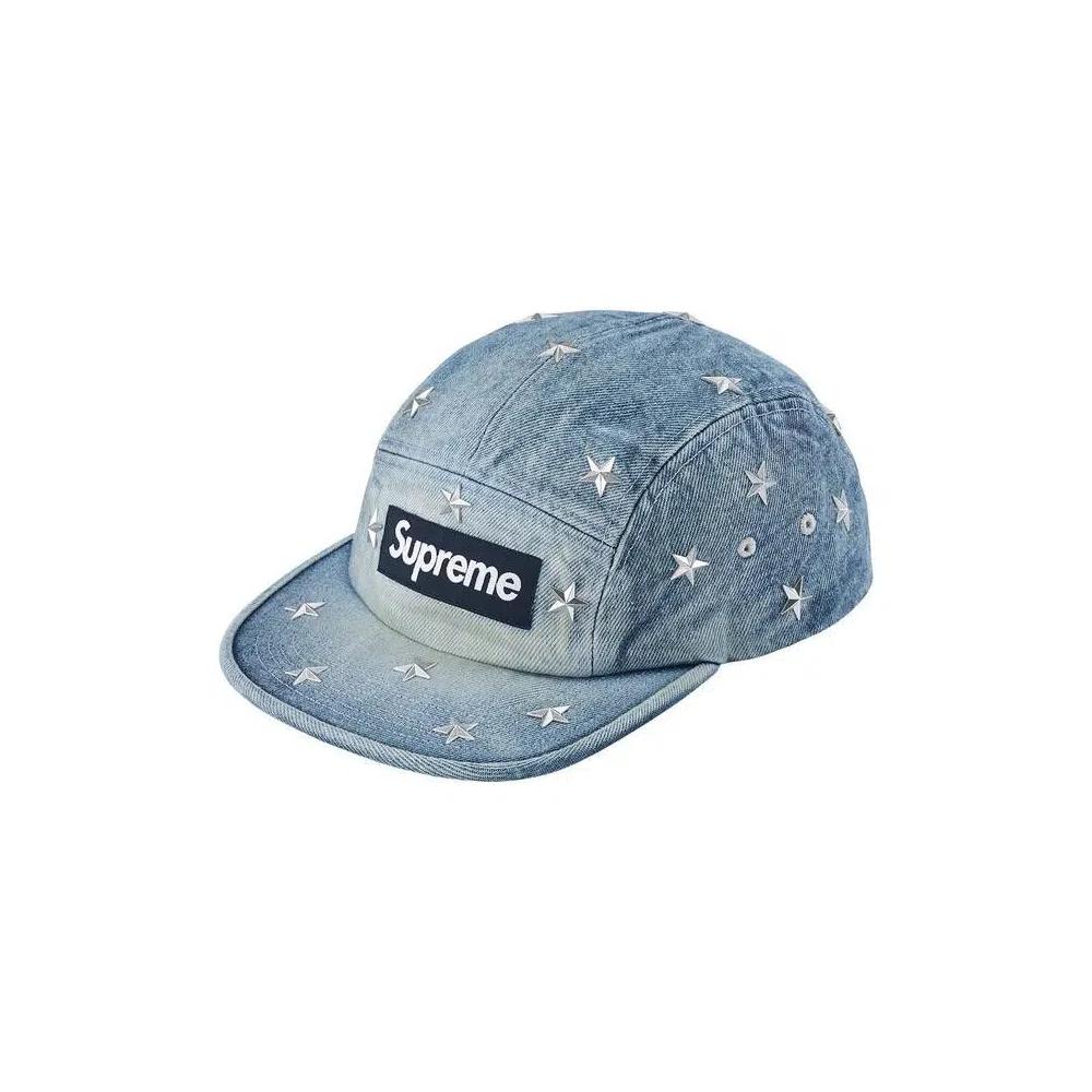 Кепки Supreme Stars Studded Denim Camp Cap 'Washed Indigo' 1
