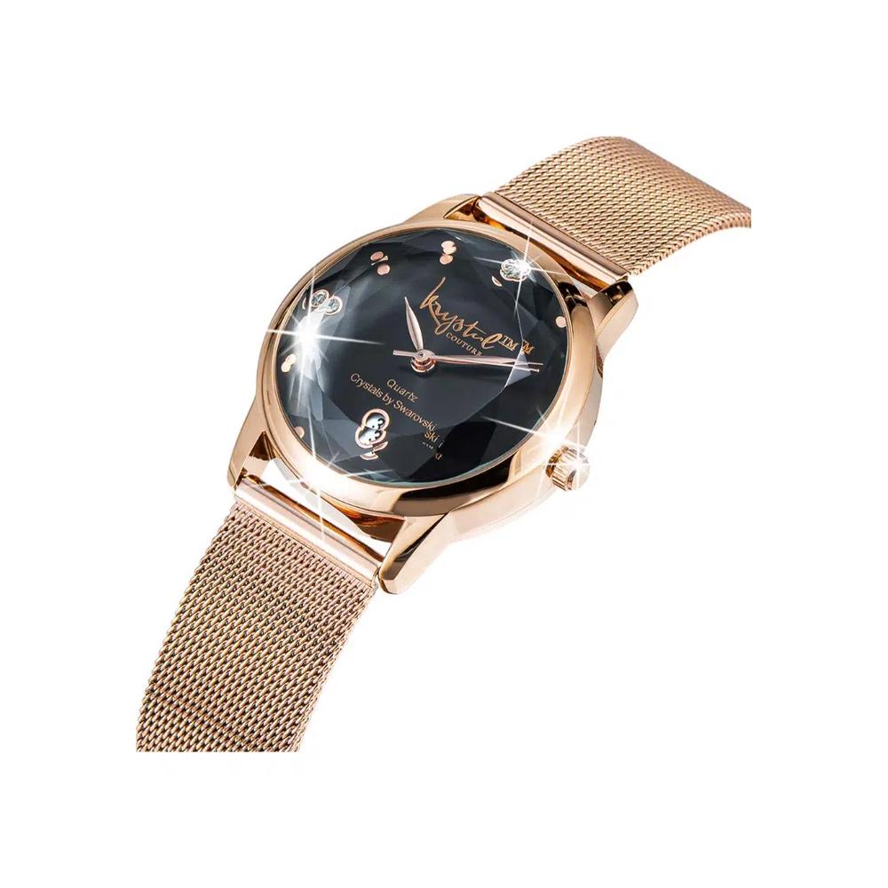 Часы Krystalline Sleek Rose Gold Black с кристаллами SWAROVSKI® 3