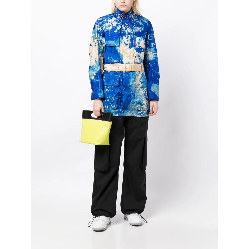 belted graphic-print jacket 2