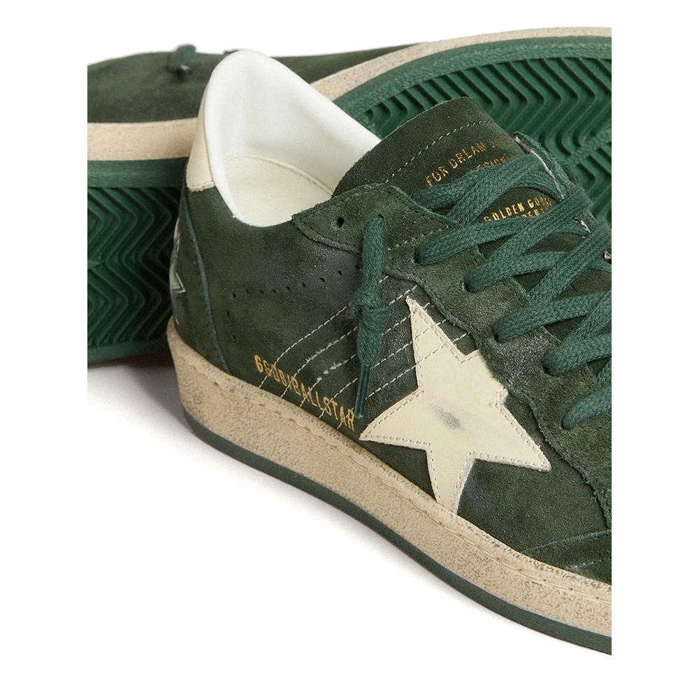 Кроссовки Ball Star из зеленой замши с кожаной вставкой 2