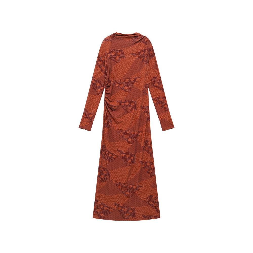 mosaic-motif draped midi dress 2