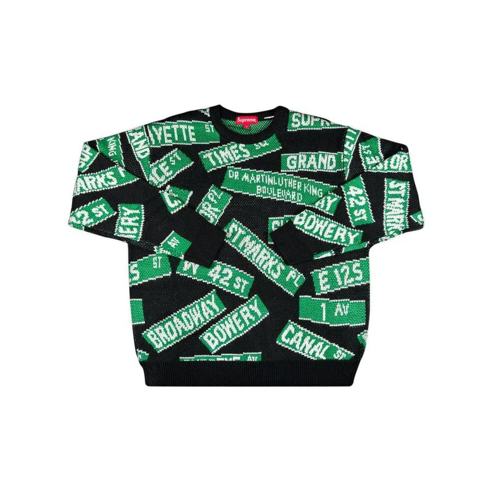 Свитеры Supreme Street Signs Sweater 'Black' 1