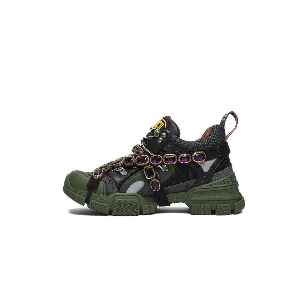 Кроссовки Gucci Wmns Flashtrek Crystals 'Зеленый' 3