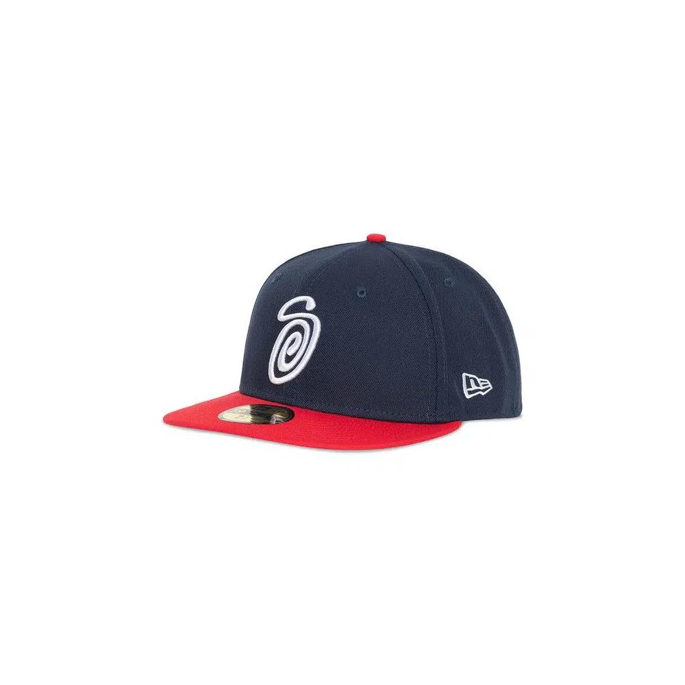 Бейсболки Stussy Curly S 59Fifty New Era Cap 'Темно-синий/Красный' 3
