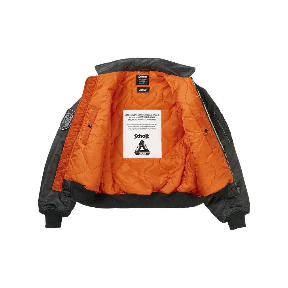 Бомберы Palace x Schott Cwu 90's Fit Bomber Jacket 'Чёрный' 2