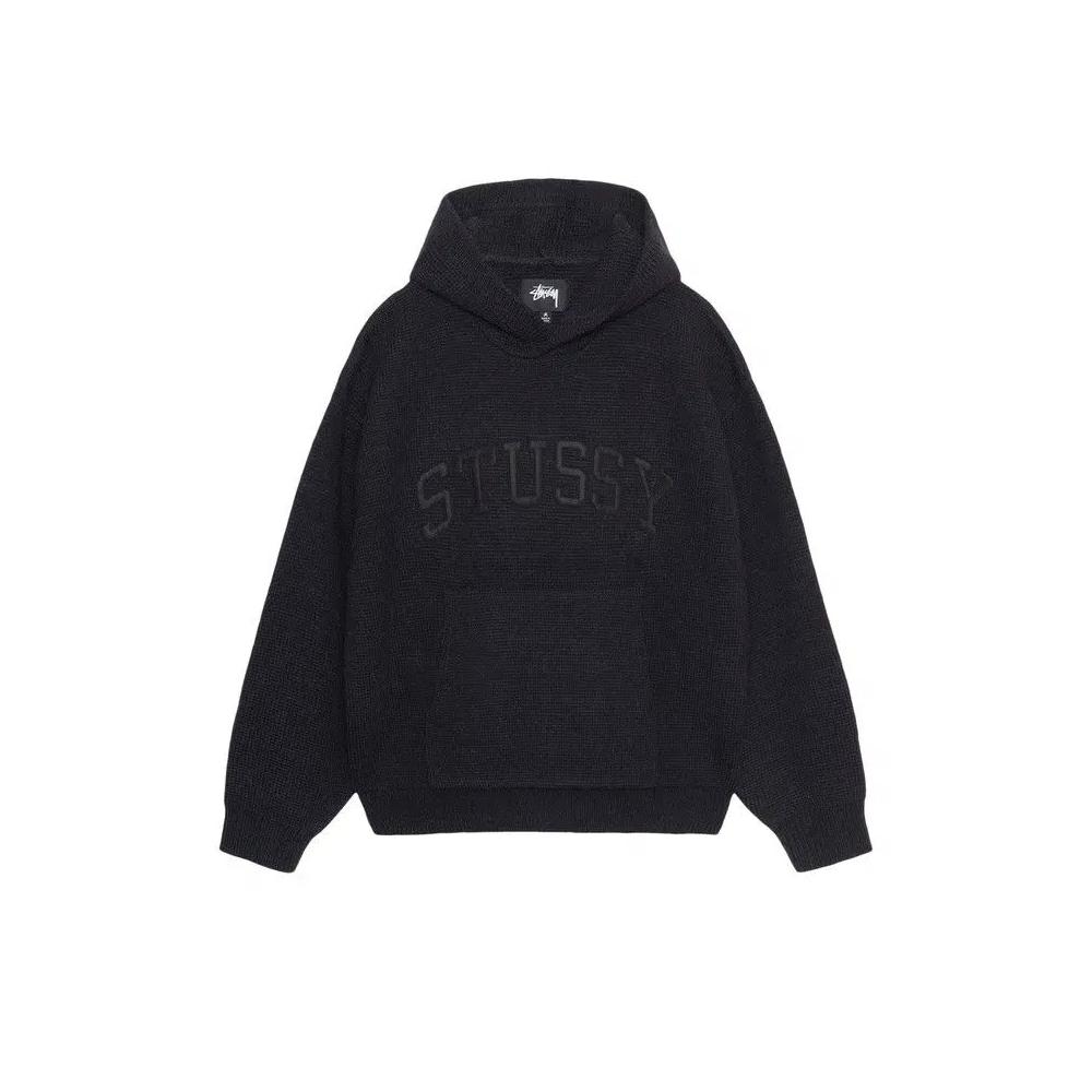 Худи Stussy Felt Patch Вязаное худи «Черный» 1