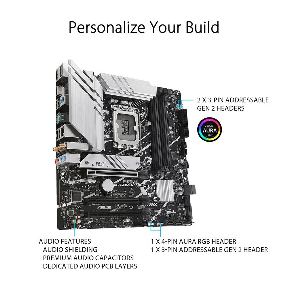 ASUS PRIME B760M-A WIFI D4 Micro-ATX материнская плата (DDR4) 6