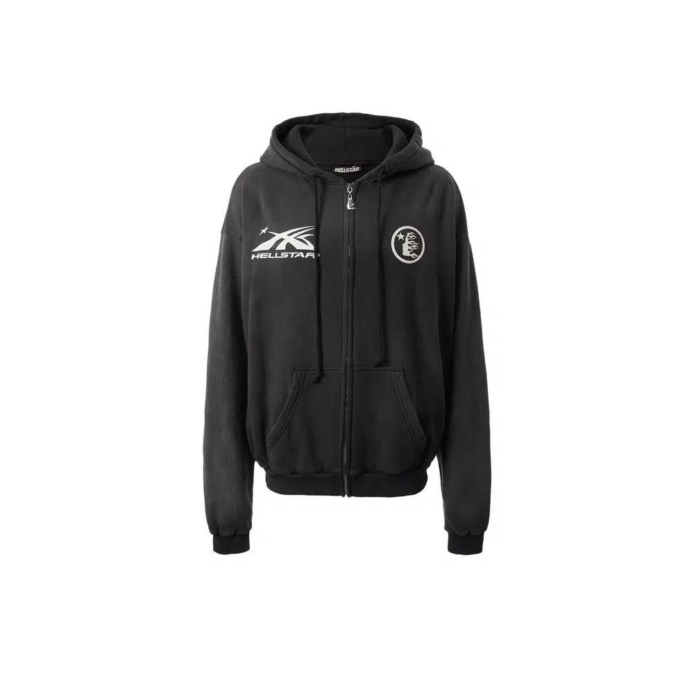 Топы Hellstar HS Logo Zip-Up 'Black' 1
