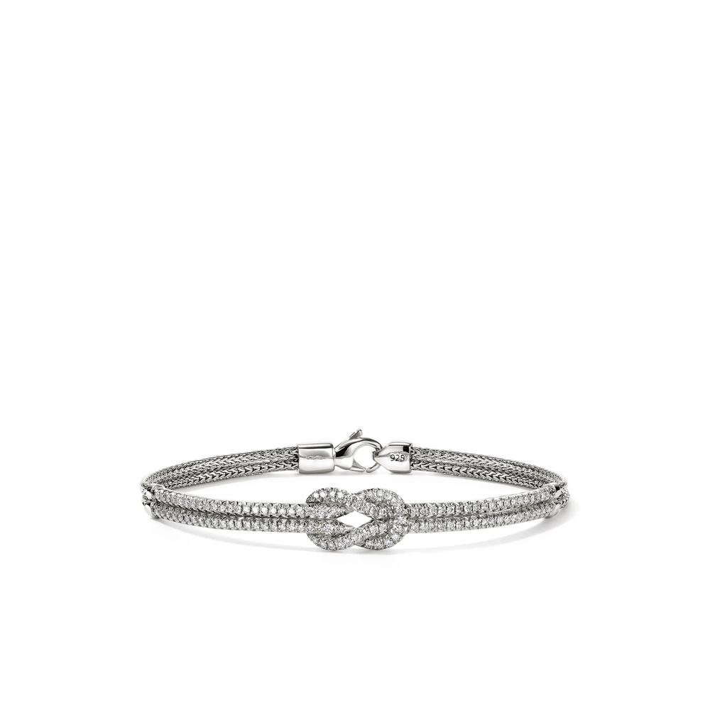 Серебряный браслет Love Knot с бриллиантами 1