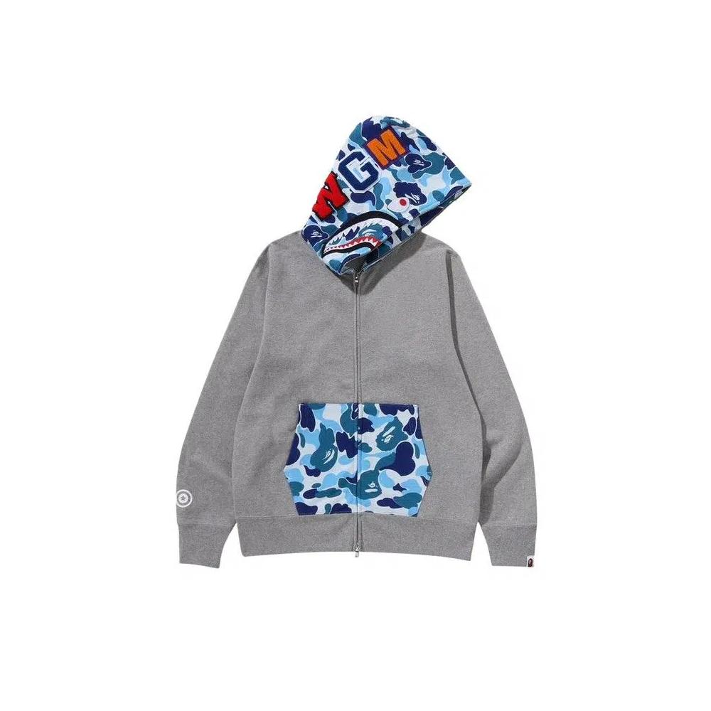 Худи BAPE Camo Shark Full Zip Hoodie 'Серый' 1