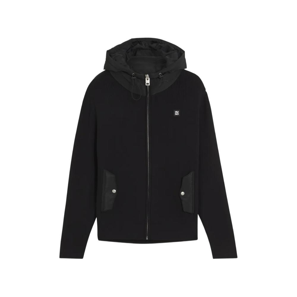 relaxed-fit hooded jacket with branded details 1