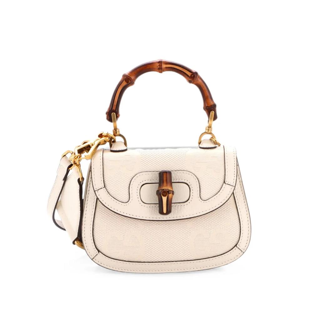 Мини-сумка через плечо Bamboo 1947 Top Handle Bag Jumbo GG Canvas 1